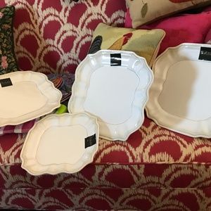 New IL Mulino Scallop Dinner Plate Gray/Off White